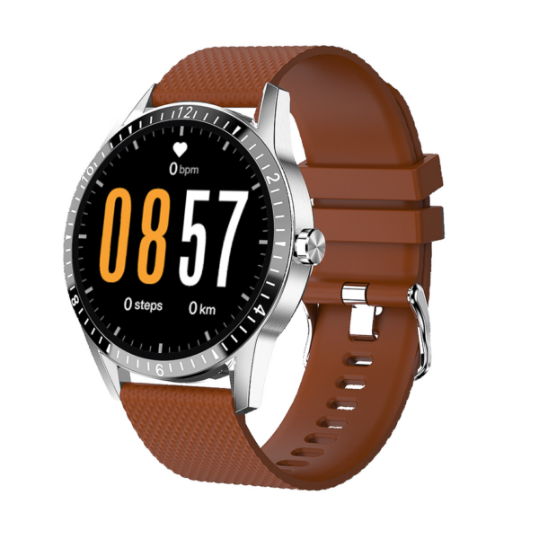 SG44 smartwatch Καφέ λουράκι σιλικόνης DAS.4