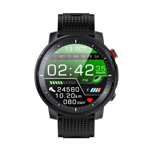 ST08 smartwatch Μαύρο λουράκι σιλικόνης DAS.4