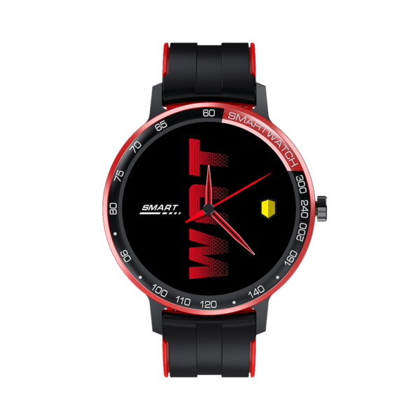 SP10 smartwatch κόκκινοι δείκτες & μαύρο λουράκι σιλικόνης DAS.4