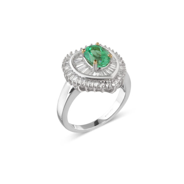 RING WITH EMERALD AND BRILLIANT